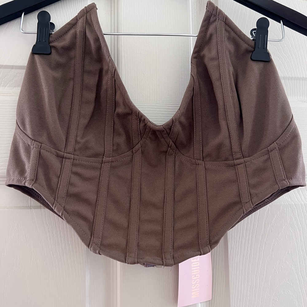 MISSGUIDED ASH BROWN CORSET